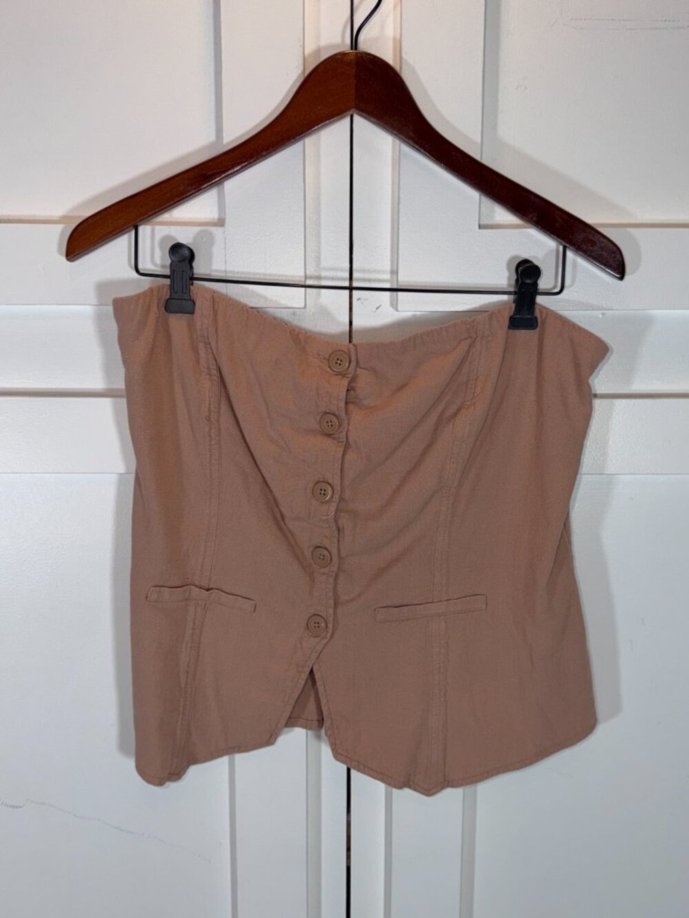Wild Fable Women's Strapless Top Tan L